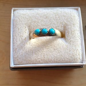 Turquoise and sterling ring